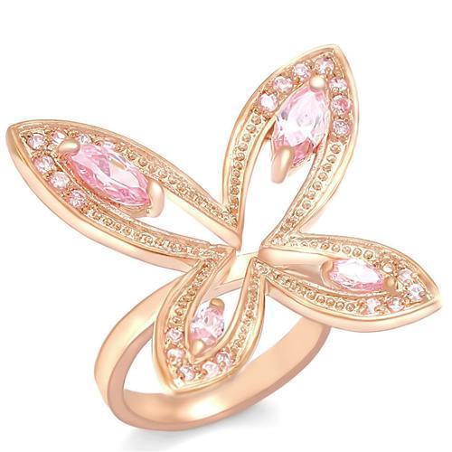 Load image into Gallery viewer, 0W381 - Rose Gold Brass Ring with AAA Grade CZ  in Rose
