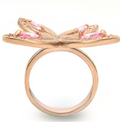 Load image into Gallery viewer, 0W381 - Rose Gold Brass Ring with AAA Grade CZ  in Rose
