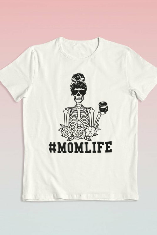 MOMLIFE SKELETON HALLOWEEN GRAPHIC TEE