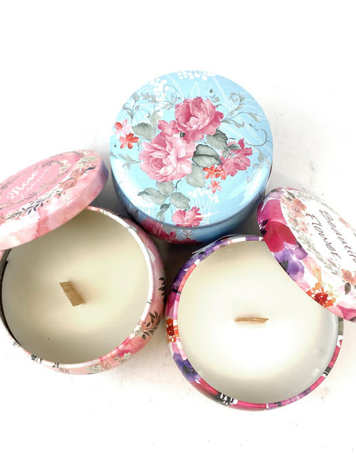 Load image into Gallery viewer, Floral Scented Candle Tin
