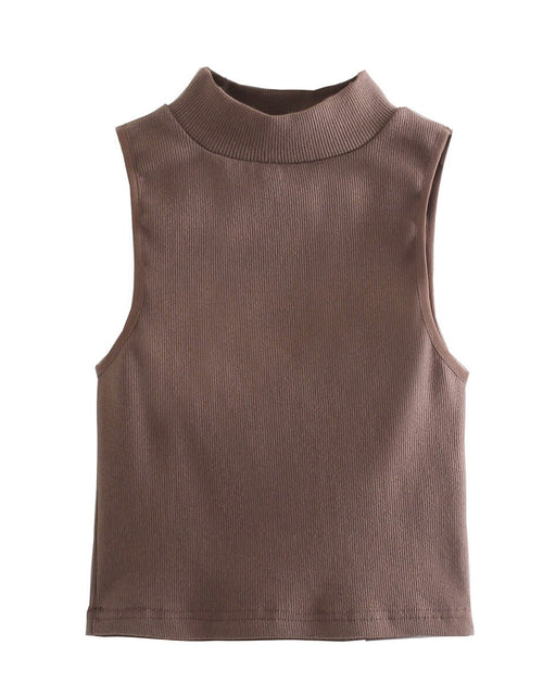 Load image into Gallery viewer, Women Knit Sweater Vest High Neck Sleeveless Casual Fashion Chic Lady
