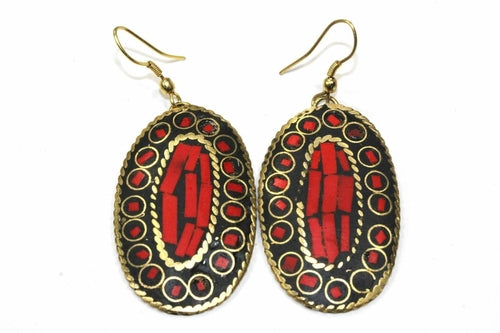 Load image into Gallery viewer, Mosaic Oval Earrings
