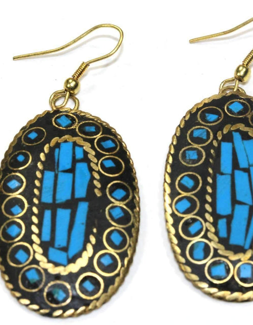 Load image into Gallery viewer, Mosaic Oval Earrings
