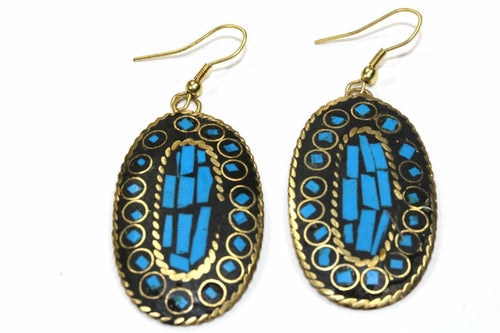 Load image into Gallery viewer, Mosaic Oval Earrings
