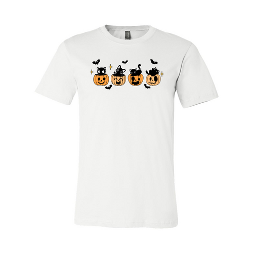 Load image into Gallery viewer, Black Cat Pumpkin Halloween Spooky Shirt
