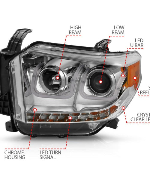 Load image into Gallery viewer, ANZO 2014-2016 Toyota Tundra Projector Headlights w/ U-Bar Chrome
