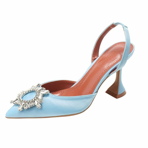 Load image into Gallery viewer, Pumps luxury Crystal Slingback High heels Summer bride Shoes
