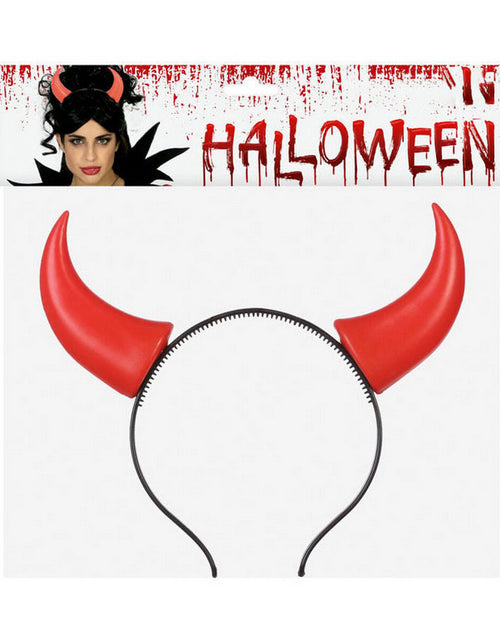 Load image into Gallery viewer, Headband Horns Red Halloween
