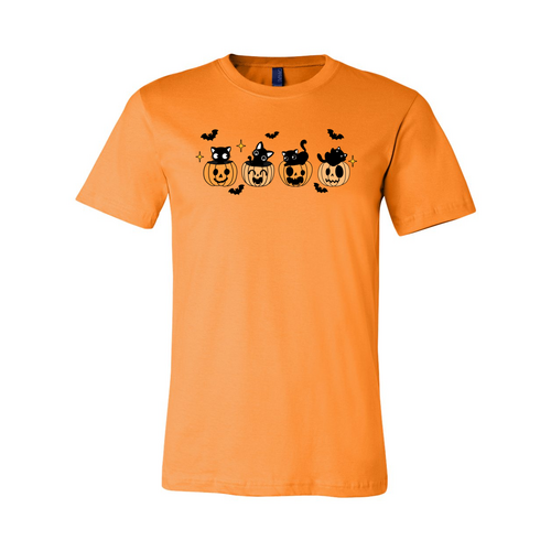 Load image into Gallery viewer, Black Cat Pumpkin Halloween Spooky Shirt
