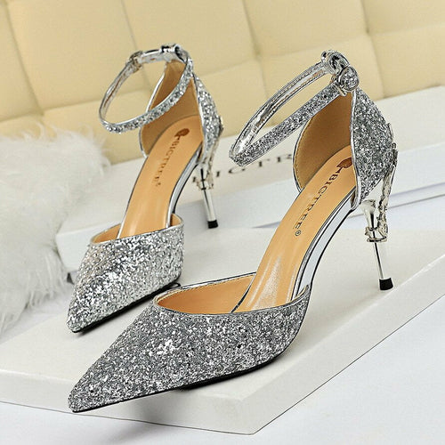 Load image into Gallery viewer, Woman Pumps Sequins High Heels Women Shoes Fashion Ladies Shoes
