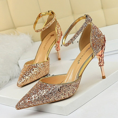 Load image into Gallery viewer, Woman Pumps Sequins High Heels Women Shoes Fashion Ladies Shoes
