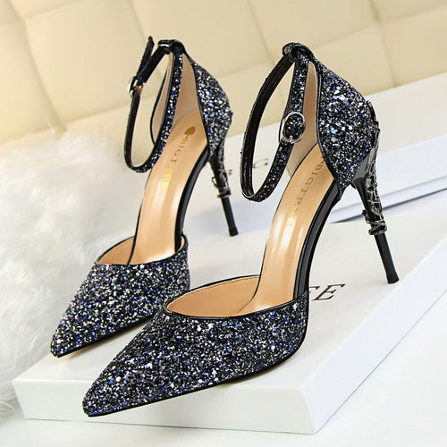 Load image into Gallery viewer, Woman Pumps Sequins High Heels Women Shoes Fashion Ladies Shoes
