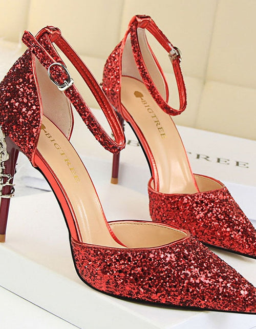 Load image into Gallery viewer, Woman Pumps Sequins High Heels Women Shoes Fashion Ladies Shoes
