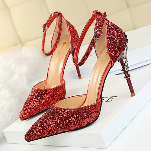 Load image into Gallery viewer, Woman Pumps Sequins High Heels Women Shoes Fashion Ladies Shoes
