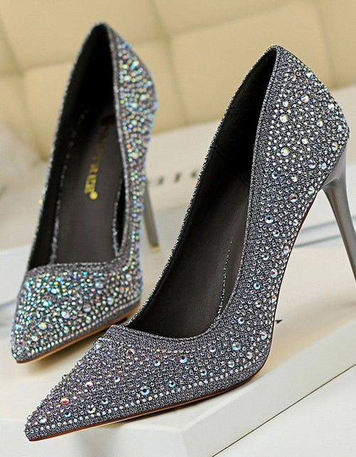 Load image into Gallery viewer, Rhinestone Woman Pumps  Wedding Shoes
