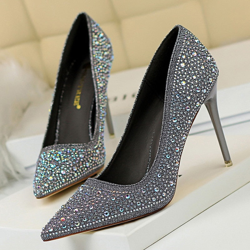 Rhinestone Woman Pumps  Wedding Shoes