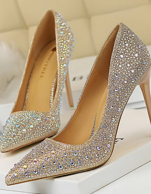 Load image into Gallery viewer, Rhinestone Woman Pumps  Wedding Shoes
