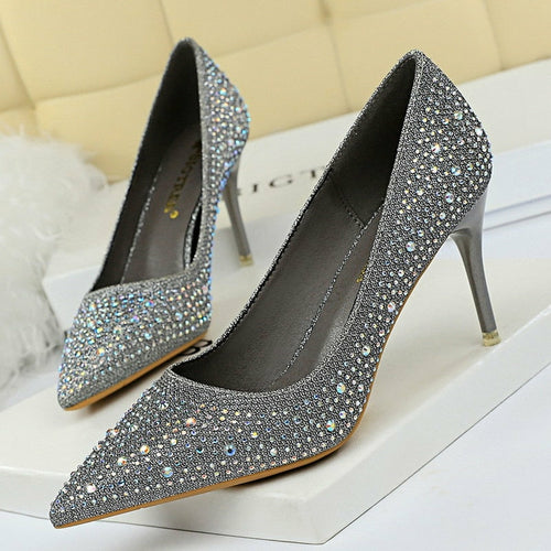 Load image into Gallery viewer, Rhinestone Woman Pumps  Wedding Shoes
