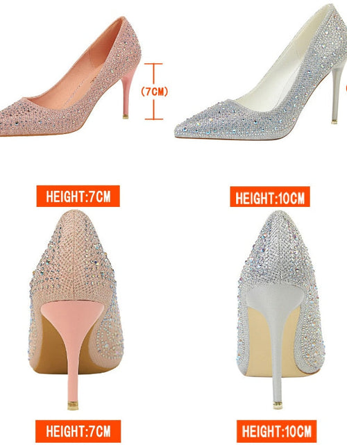 Load image into Gallery viewer, Rhinestone Woman Pumps  Wedding Shoes
