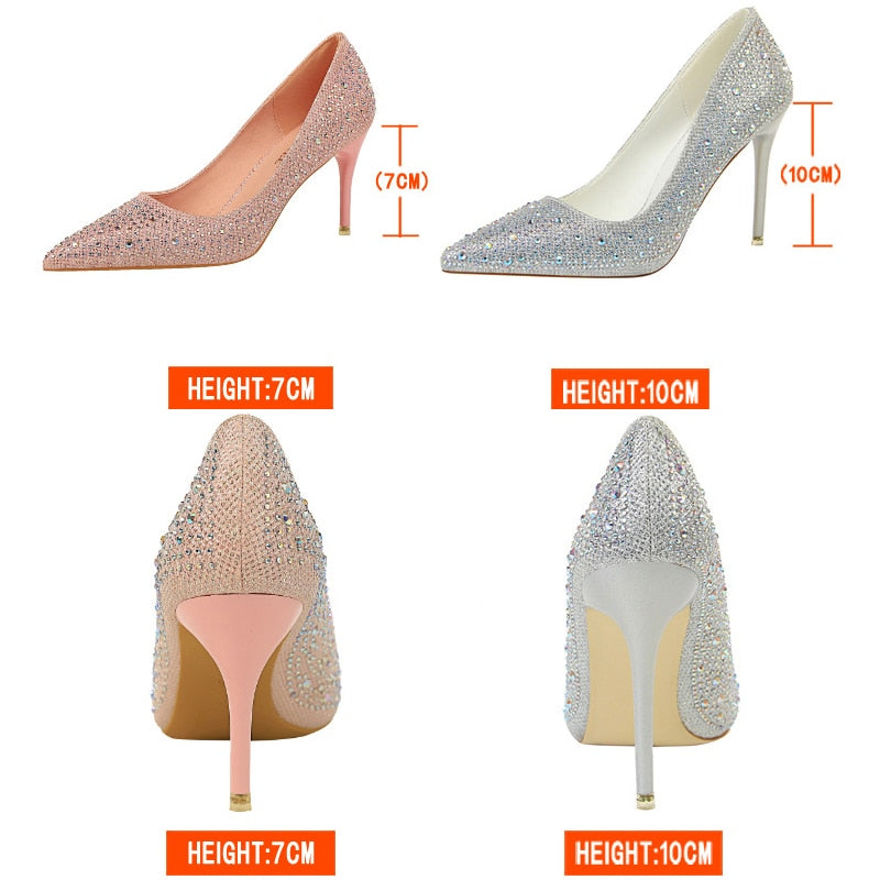 Rhinestone Woman Pumps  Wedding Shoes