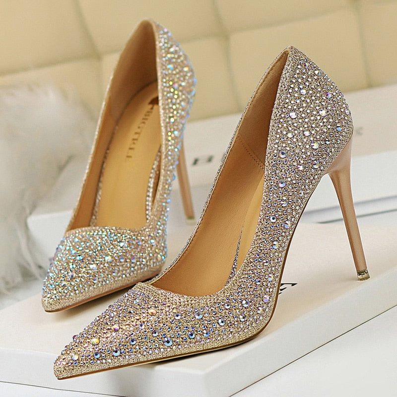 Rhinestone Woman Pumps  Wedding Shoes