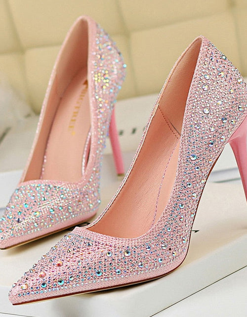 Load image into Gallery viewer, Rhinestone Woman Pumps  Wedding Shoes
