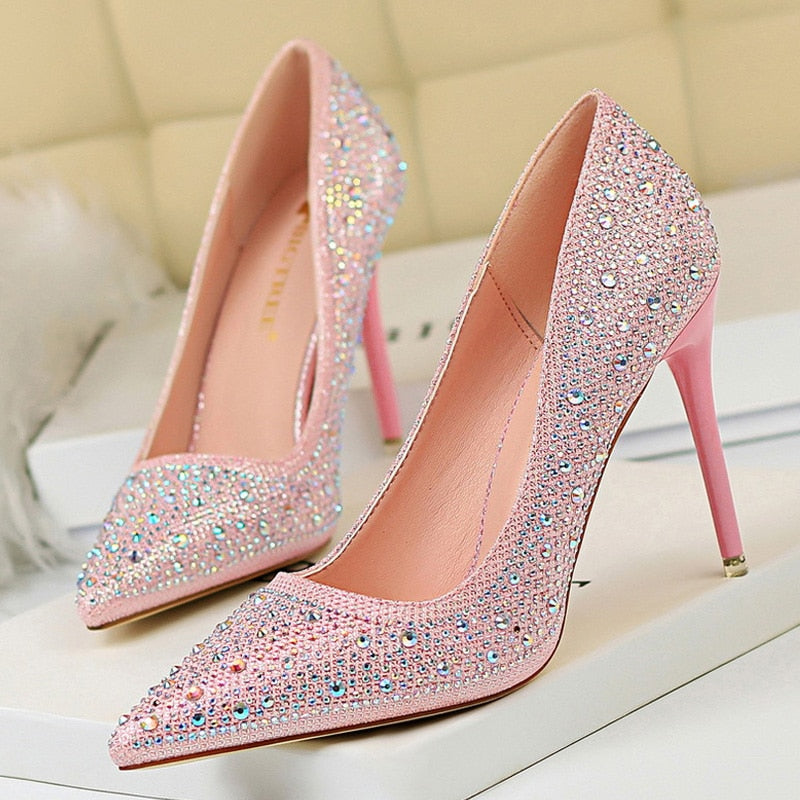 Rhinestone Woman Pumps  Wedding Shoes