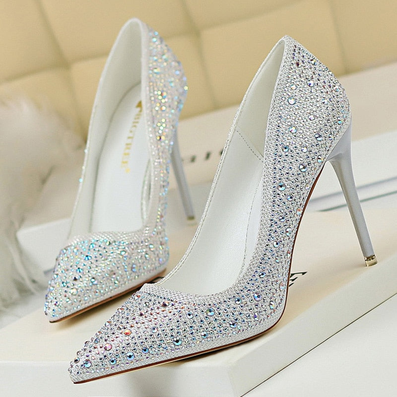 Rhinestone Woman Pumps  Wedding Shoes