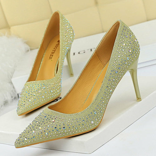 Load image into Gallery viewer, Rhinestone Woman Pumps  Wedding Shoes
