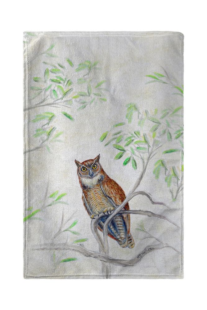 Betsy Drake BT714 30 x 50 in. Great Horned Owl Beach Towel