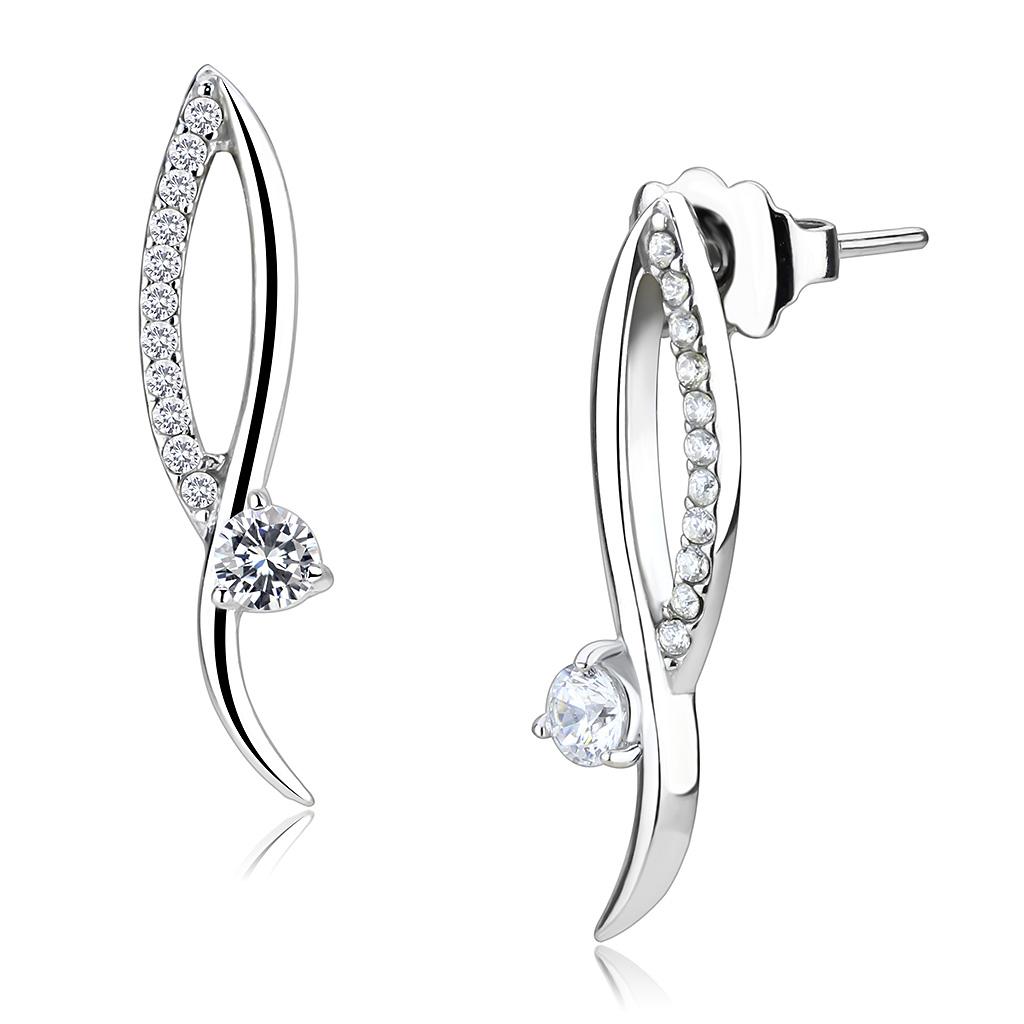 Women Stainless Steel Cubic Zirconia Earrings