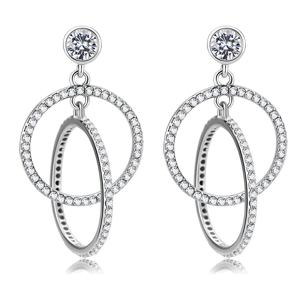 Women Stainless Steel Cubic Zirconia Earrings