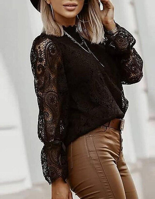 Load image into Gallery viewer, Elegant Embroidery Hollow Out Lace Blouse Shirt
