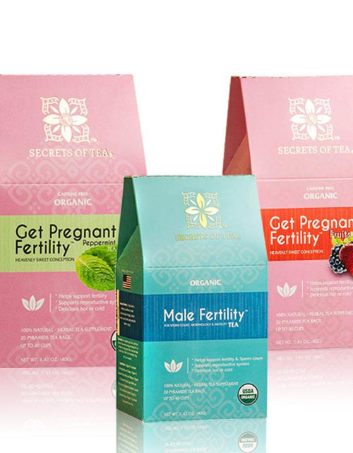 Load image into Gallery viewer, Women Fertility Tea - Peppermint + Fertility Tea - Fruit + Men&#39;s
