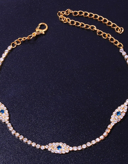 Load image into Gallery viewer, Vintage Bule Evil Eye Anklet Bracelet Beach Women Crystal Anklet
