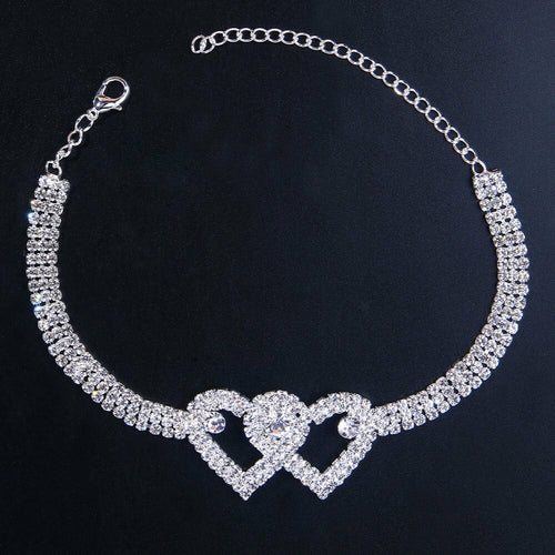 Load image into Gallery viewer, Double Heart Anklet Bracelet for Women Beach Ankles Jewelry
