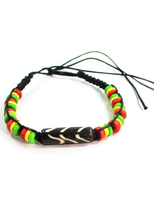 Load image into Gallery viewer, Chevron Pattern &amp; Rasta Vibes Friendship Bracelet
