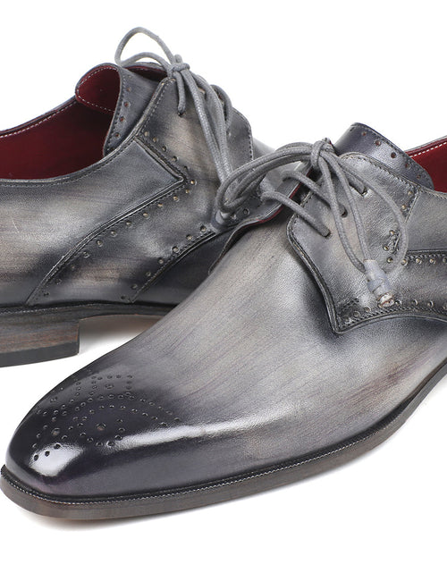 Load image into Gallery viewer, Paul Parkman Men&#39;s Gray Medallion Toe Derby Shoes (ID#6584-GRY)
