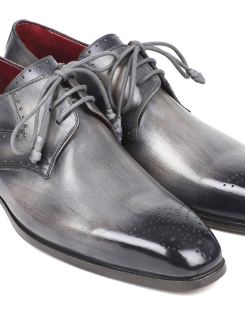 Load image into Gallery viewer, Paul Parkman Men&#39;s Gray Medallion Toe Derby Shoes (ID#6584-GRY)
