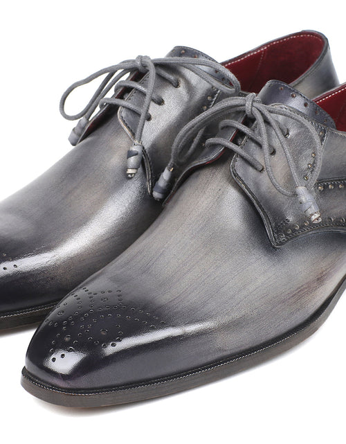 Load image into Gallery viewer, Paul Parkman Men&#39;s Gray Medallion Toe Derby Shoes (ID#6584-GRY)
