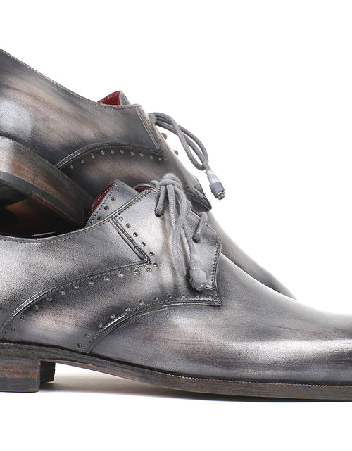 Load image into Gallery viewer, Paul Parkman Men&#39;s Gray Medallion Toe Derby Shoes (ID#6584-GRY)
