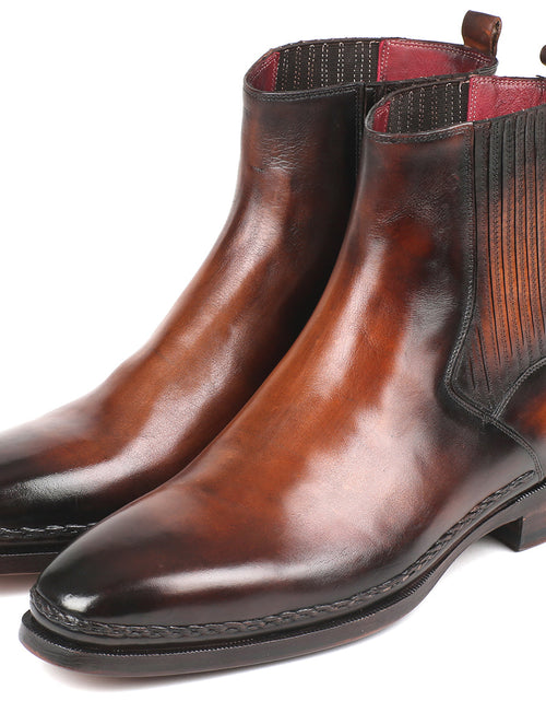 Load image into Gallery viewer, Paul Parkman Chelsea Boots Brown Burnished Leather (ID#BT57-BRW)
