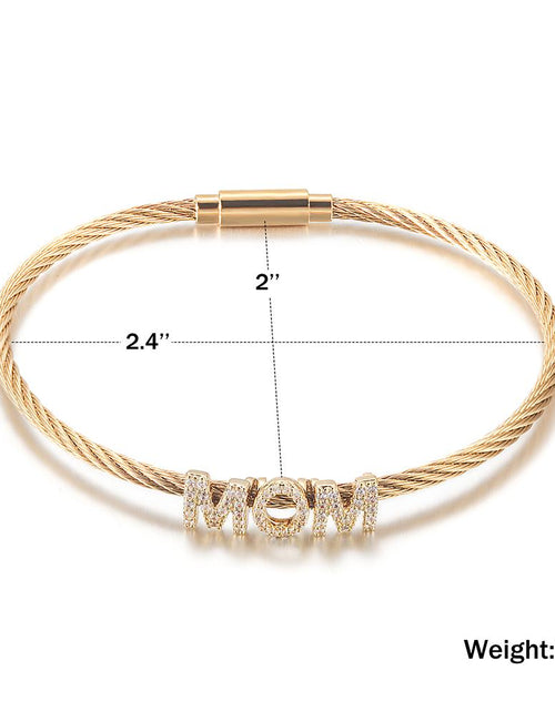 Load image into Gallery viewer, &quot;Mom&quot; Pavé Bracelet
