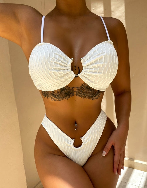 Load image into Gallery viewer, White Special Fabric Sexy Bikini
