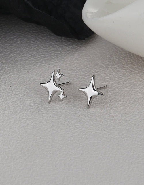 Load image into Gallery viewer, Asymmetrical Star Stud Earrings
