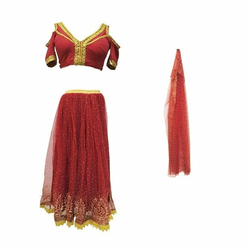 Load image into Gallery viewer, Elsa Princess Costume Belly Dance Outfit Party Cosplay Red
