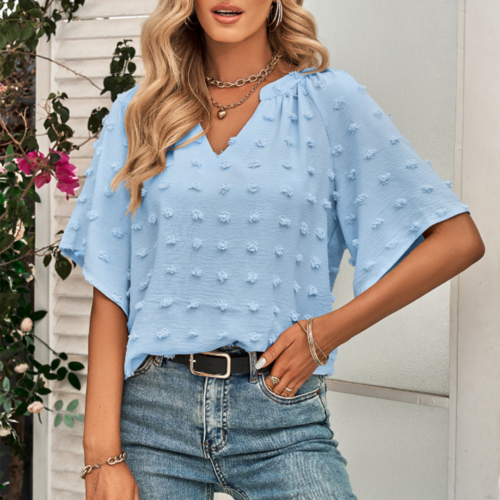 Womens V Neck Batwing Summer Top