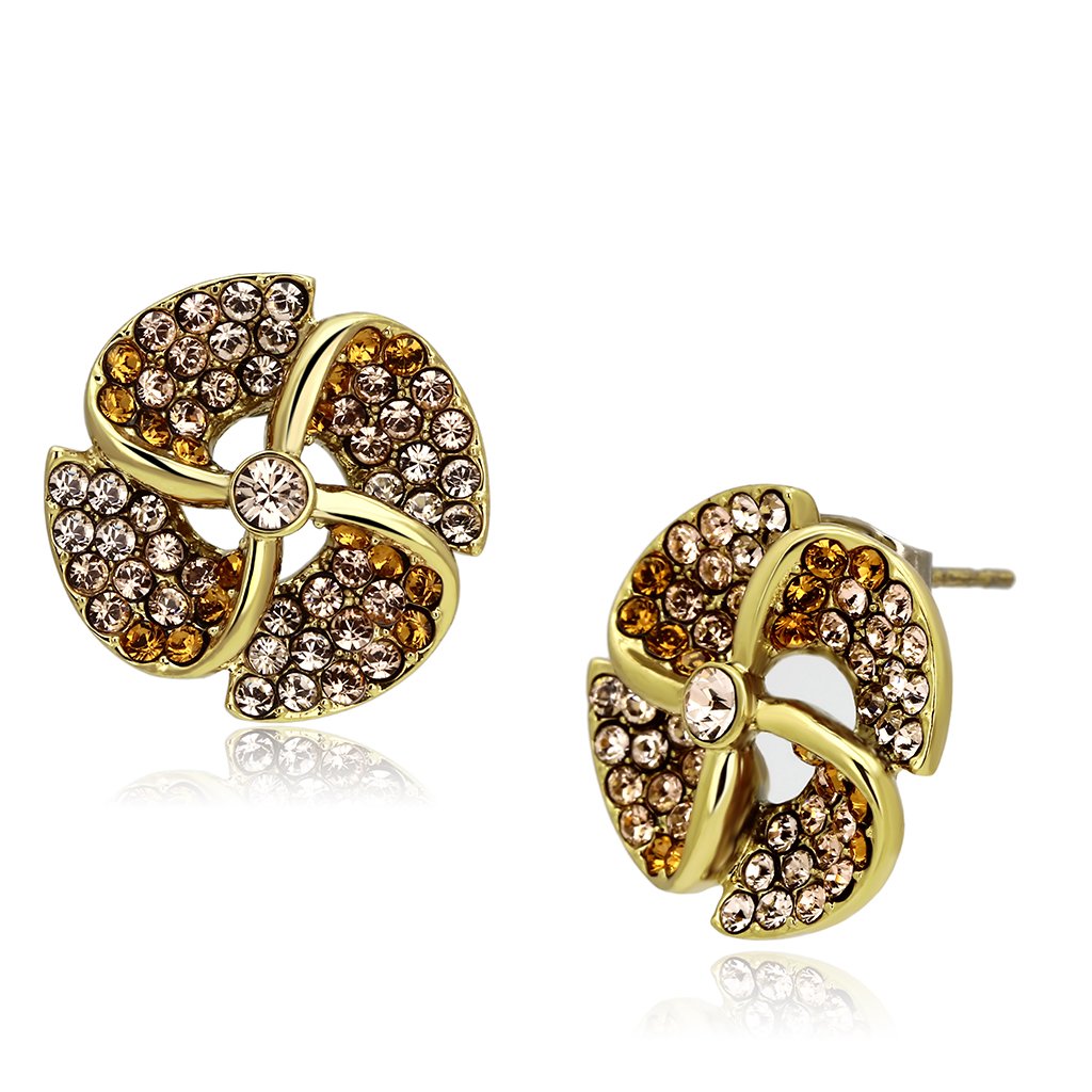 Women Stainless Steel Synthetic Crystal Earrings