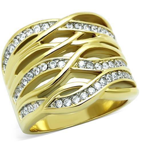 Women Stainless Steel Cubic Zirconia Rings TK1699