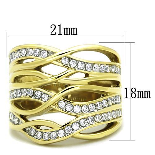 Women Stainless Steel Cubic Zirconia Rings TK1699